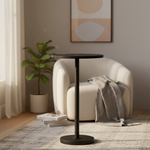 Elegant round side table - round,