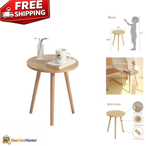 Natural walnut round side - natural,